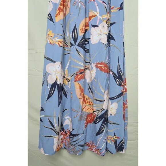 Patrons of Peace Maxi Dress Blue Tropical Floral Smocked Bodice Women's S EUC - Picture 8 of 10